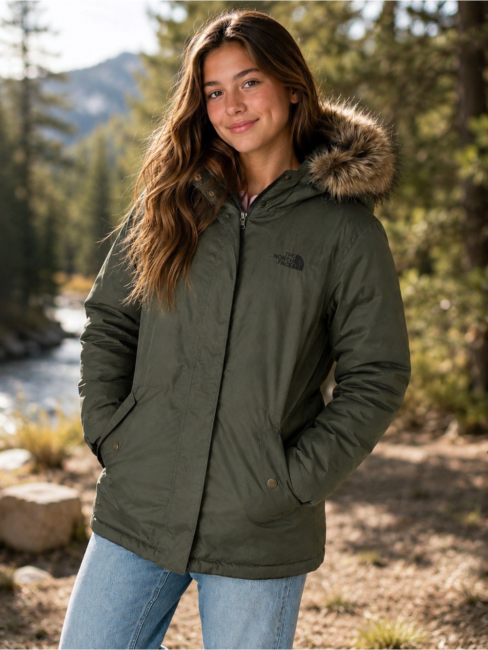 The North Face Girls Greenland Down Parka – New Taupe Green XL 18 NWT